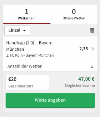 Tipico Handicap Wette