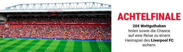 Bei Interwetten anmelden und 20€ guthaben sowie eine Reise an die Anfield Road gewinnen