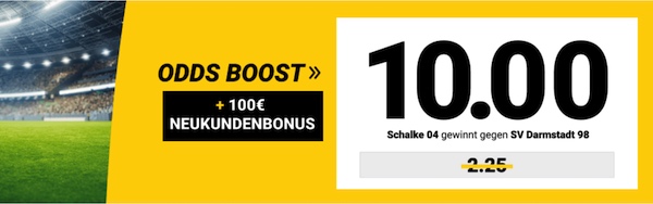 Quote 10 bei Interwetten auf Schalke Sieg vs. Darmstadt