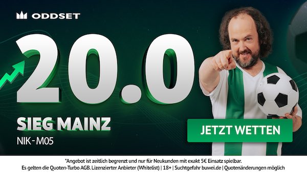 Quote 20 bei Oddset auf Mainz besiegt Nikosia