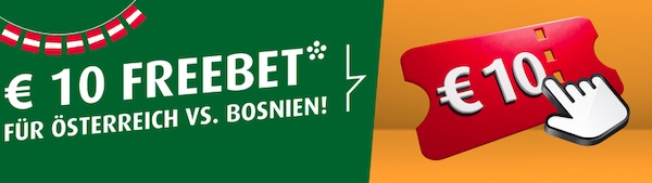 Wette bei tipp3 auf Österreich vs. Bosnien und sicher dir eine 10€ Gratiswette