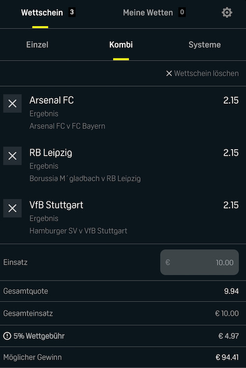 DAZN BET Wettschein, 24.11.25