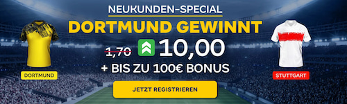 10er Quote bei Merkur Bets auf Dortmund besiegt Stuttgart