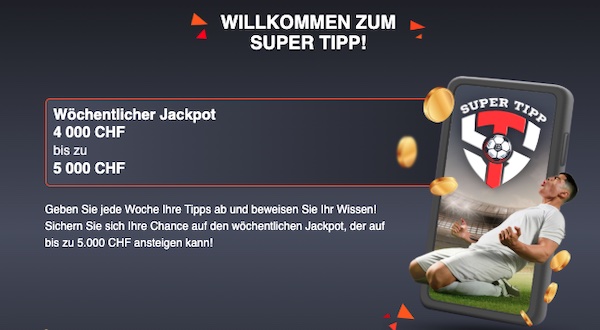 Wöchentlich bis zu 1.000 CHF beim Bahigo Super Tipp gewinnen