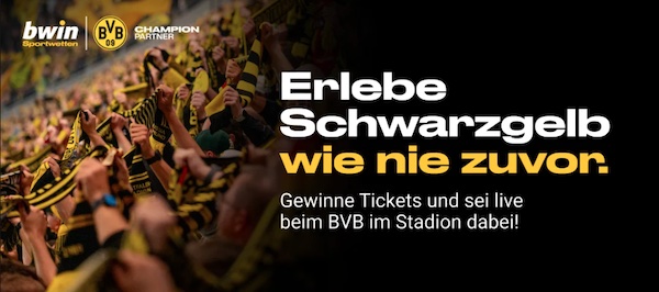 Wette bei Bwin und gewinne Tickets für das Match BVB vs. Stuttgart
