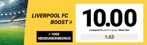 Interwetten Quote 10.0 auf Liverpool besiegt West Ham
