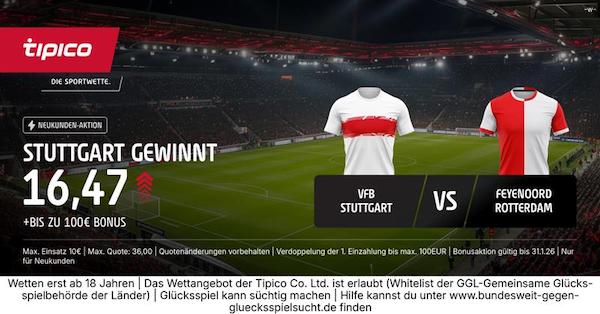 800% tipico Boost zu Stuttgart vs. Feyenoord