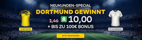 10er Quote auf BVB-Sieg gegen Gladbach bei Merkur Bets