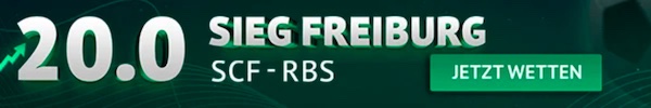 ODDSET steigert Freiburg-Siegquote gegen Salzburg auf 20.0