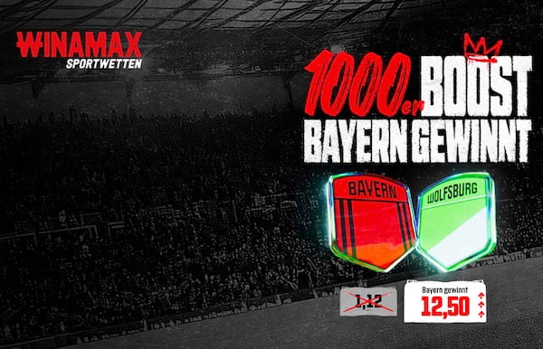 1.000% Quotenboost von Winamax zu Bayern vs. Wolfsburg