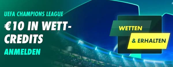 Sichere dir bei der bet 365 Wetten Erhalten Aktion 10 € zur CL