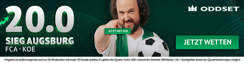 20er Quote bei Oddset auf Augsburg-Sieg gegen Köln