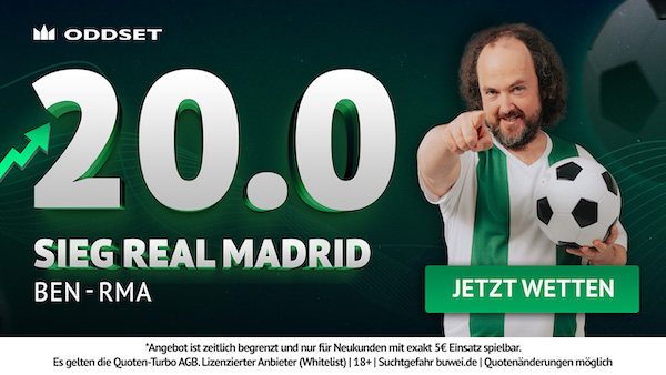 ODDSET Quotenturbo zu Benfica - Real Madrid