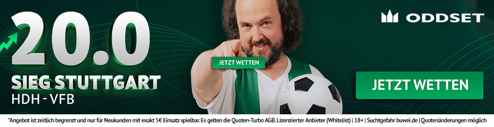 20er Quote bei Oddset auf Stuttgart-Sieg in Heidenheim!