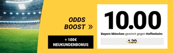 Interwetten Quote 10.0 auf Bayern besiegt Hoffenheim!