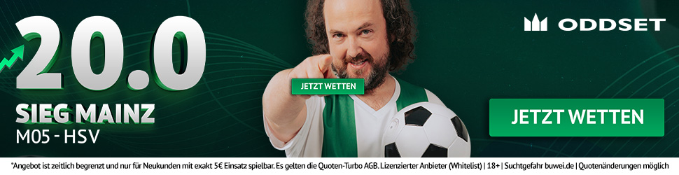 Oddset Quote 20 auf Mainz-Sieg gegen den HSV