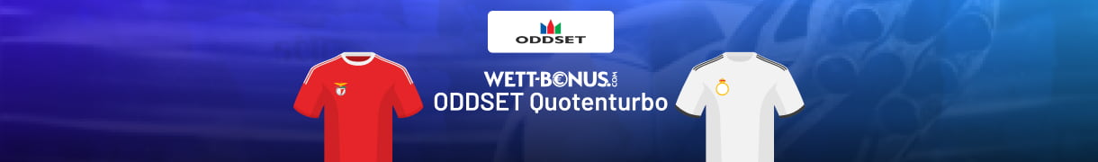 Alle Infos und Fakten zum ODDSET Quotenturbo zu Benfica vs. Real
