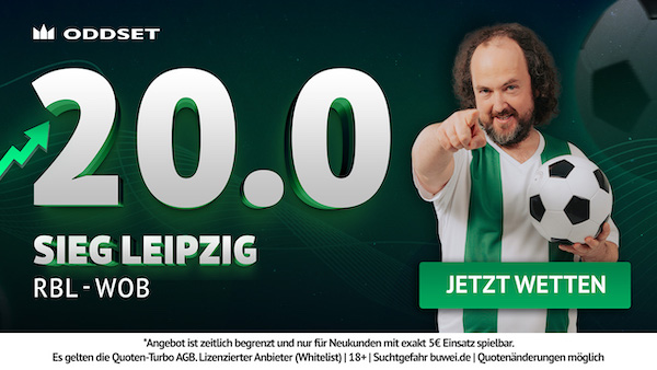 Leipzig besiegt Wolfsburg zu Quote 20.0 - nur bei ODDSET