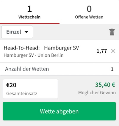 Spannender Tipico H2H Tipp zu Hamburger SV vs. Union Berlin
