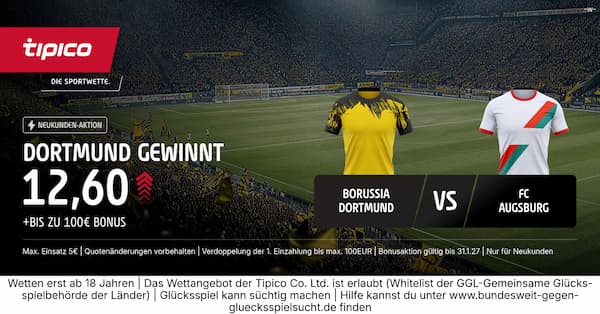 9-fache Tipico Quote auf BVB-Sieg über Augsburg