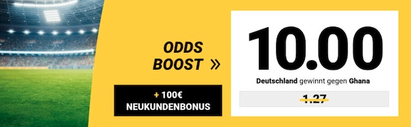 Interwetten Quote 10.0 auf Deutschland besiegt Ghana