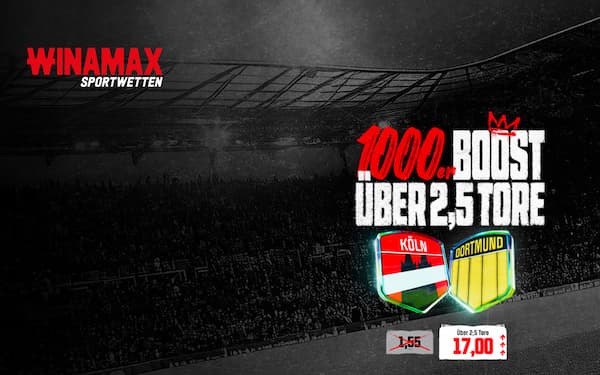 1.000% Winamax Boost zu Köln vs BVB