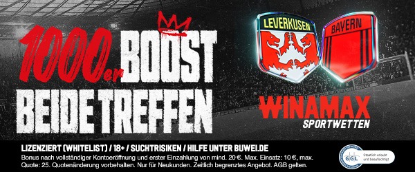 Leverkusen vs Bayern Quoten bei Winamax