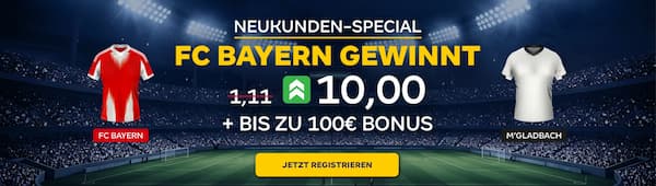 10er Quote bei Merkur Bets auf Sieg Bayern über Gladbach!