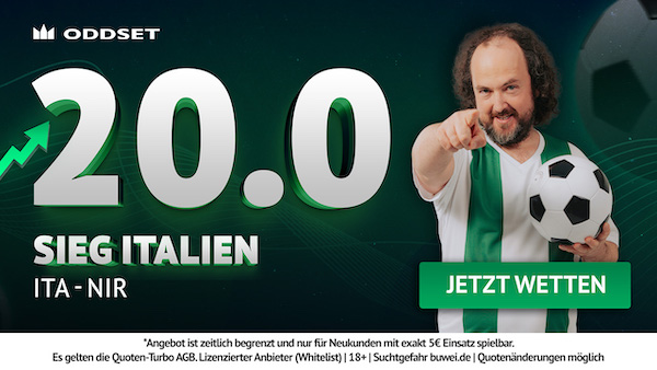 ODDSET Turbo: Quote 20.0 auf Italien gewinnt gegen Nordirland