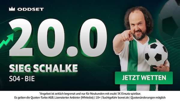 ODDSET Quotenturbo: Schalke gewinnt gegen Bielefeld zu Quote 20.0