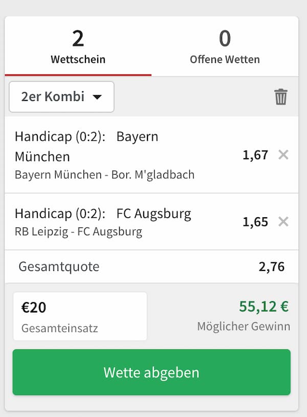 Tipico Handicap Wette der Woche KW 10