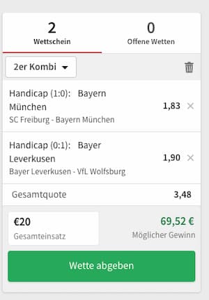 Tipico Handicap Wette der Woche KW 14