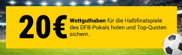 20 € Freebet bei Interwetten zum DFB Pokal
