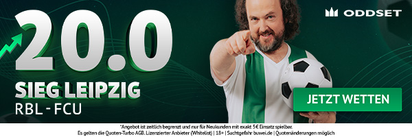 20.0 bei ODDSET auf Leipzig-Sieg gegen Union Berlin
