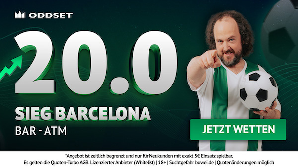 ODDSET Quotenturbo zur CL - Barcelona Sieg zu 20.0!