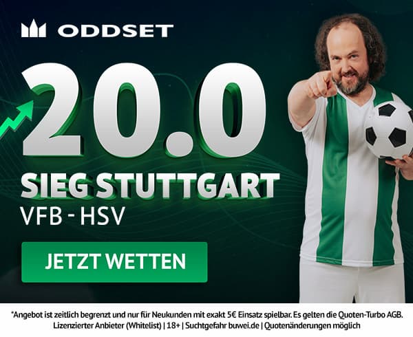 Quote 20 bei Oddset auf Sieg Stuttgart gegen den HSV