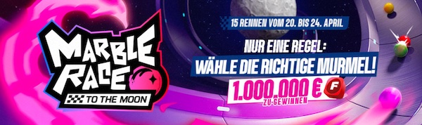 Bis zu eine Million in Freebets warten bei der Winamax Promo Marble Race