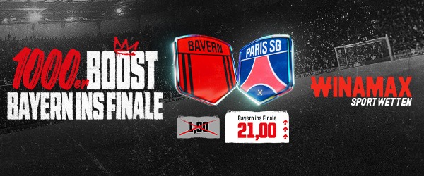 Winamax Boost zu Bayern vs PSG, 6.5.