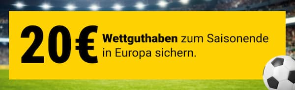 Sichere dir eine 20 € Freebet bei Interwetten zum Saisonende!