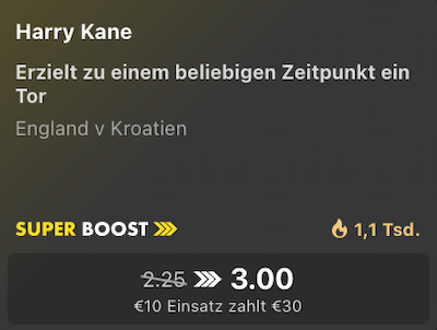 bet365 SuperBoost England Kroatien am 17.6.