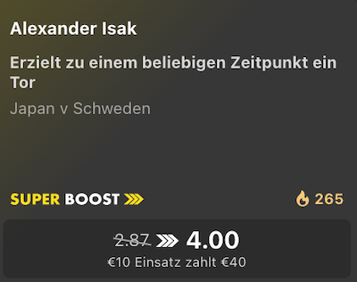 bet365 SuperBoost Japan Schweden WM 2026