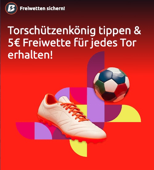 5€ Betano Freebet für jedes Tor deines gewählten Spielers!