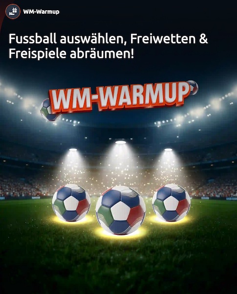 Freiwetten warten beim Betano WM Warmup