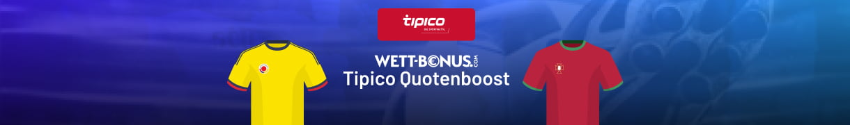 Tipico Quotenboost zu Kolumbien - Portugal