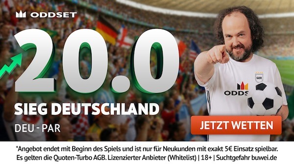 ODDSET Quote 20.0 auf Deutschland besiegt Paraguay