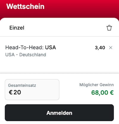 Tipico Head to Head Tipp zu USA vs. Deutschland