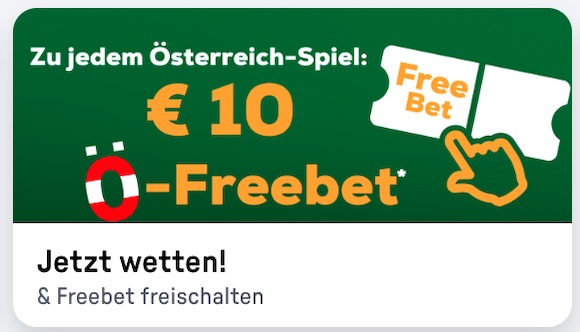 10€ tipp3 Freebet zu jedem WM Spiel von Österreich