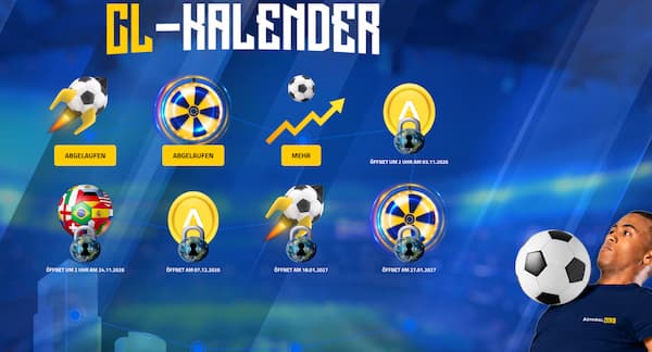 Tolle Preise beim Admiral Bet CL Kalender gewinnen