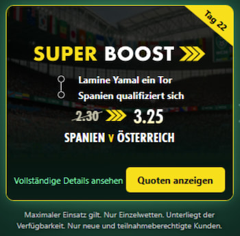 Bet 365 SuperBoost Spanien Österreich - 2.7.