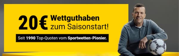 Zum Saisonstart 20 € gratis Wettguthaben bei Interwetten sichern